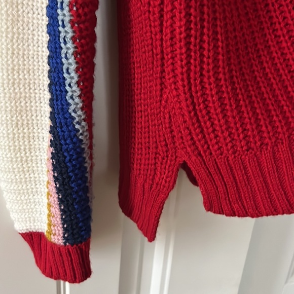True Craft Rainbow Striped Knit Sweater Size Medium - Picture 10 of 11